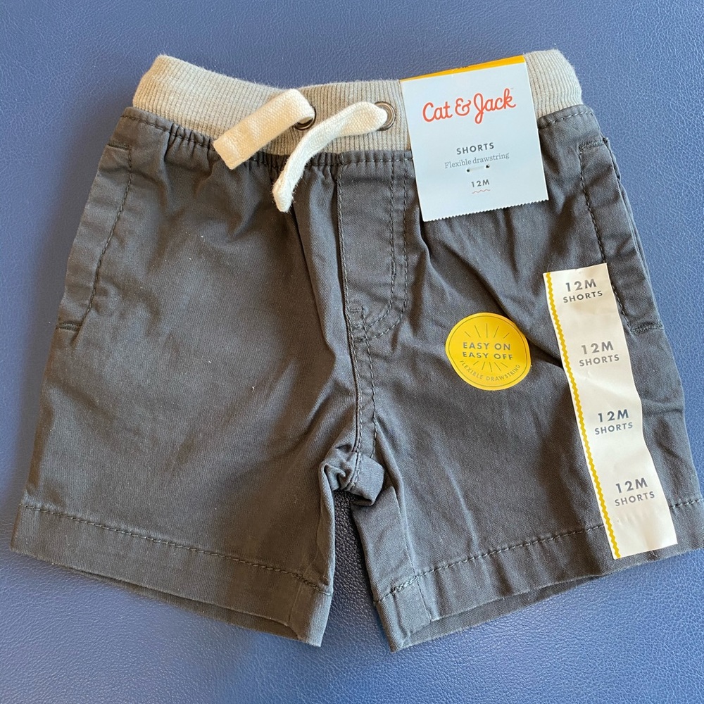 Gray 12 month drawstring shorts